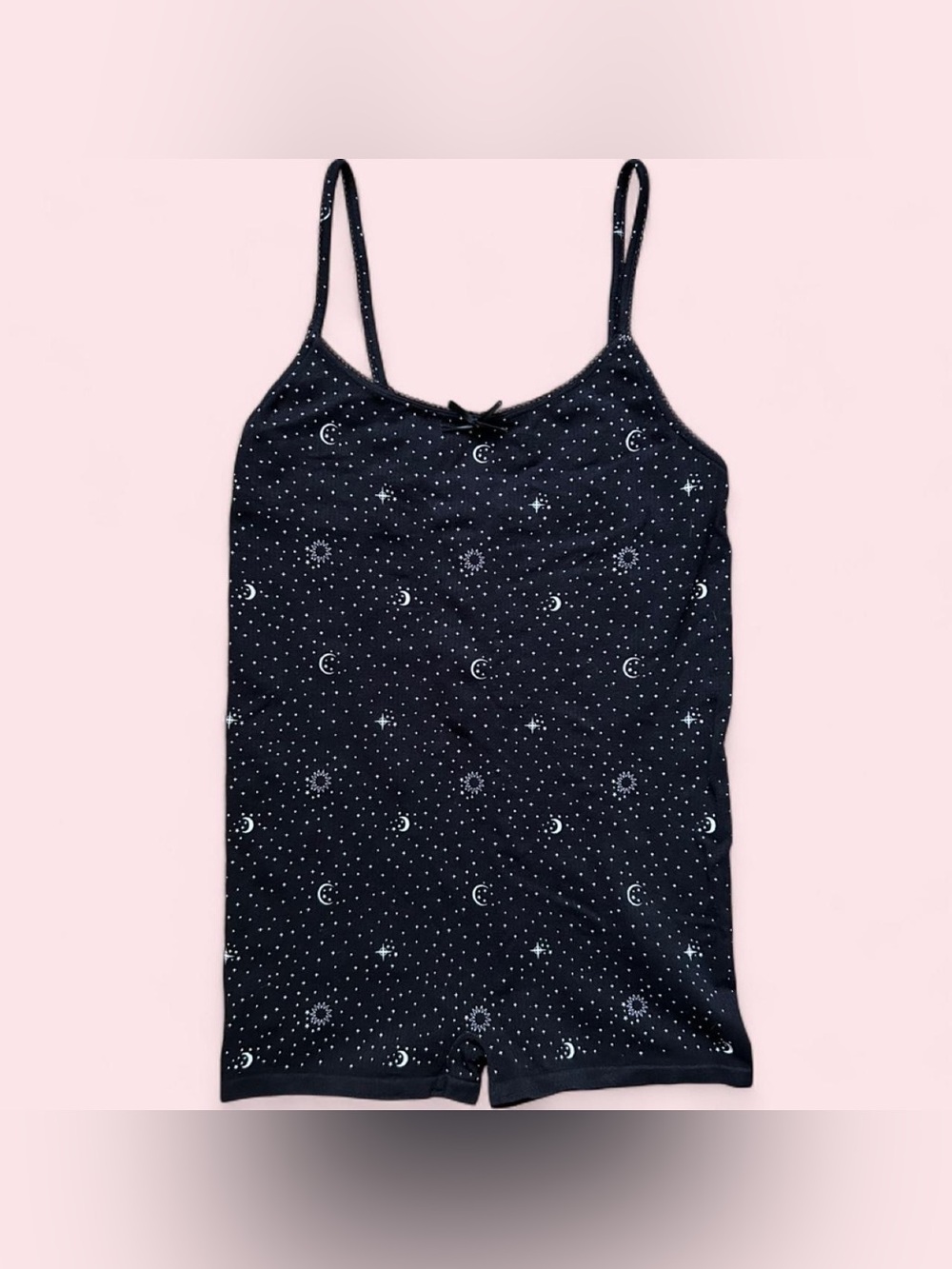 🖤Starry Moon Print Black Cami Romper🖤